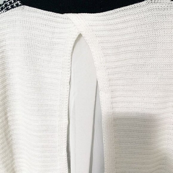 5/$25 Finn & Clover long sleeve mixed print herringbone peak a boo back sweater - Picture 5 of 7